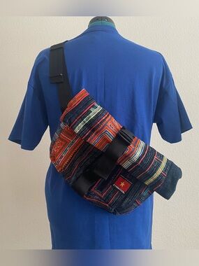 Handwoven Multicolor Crossbody Sling Bag - Unbranded